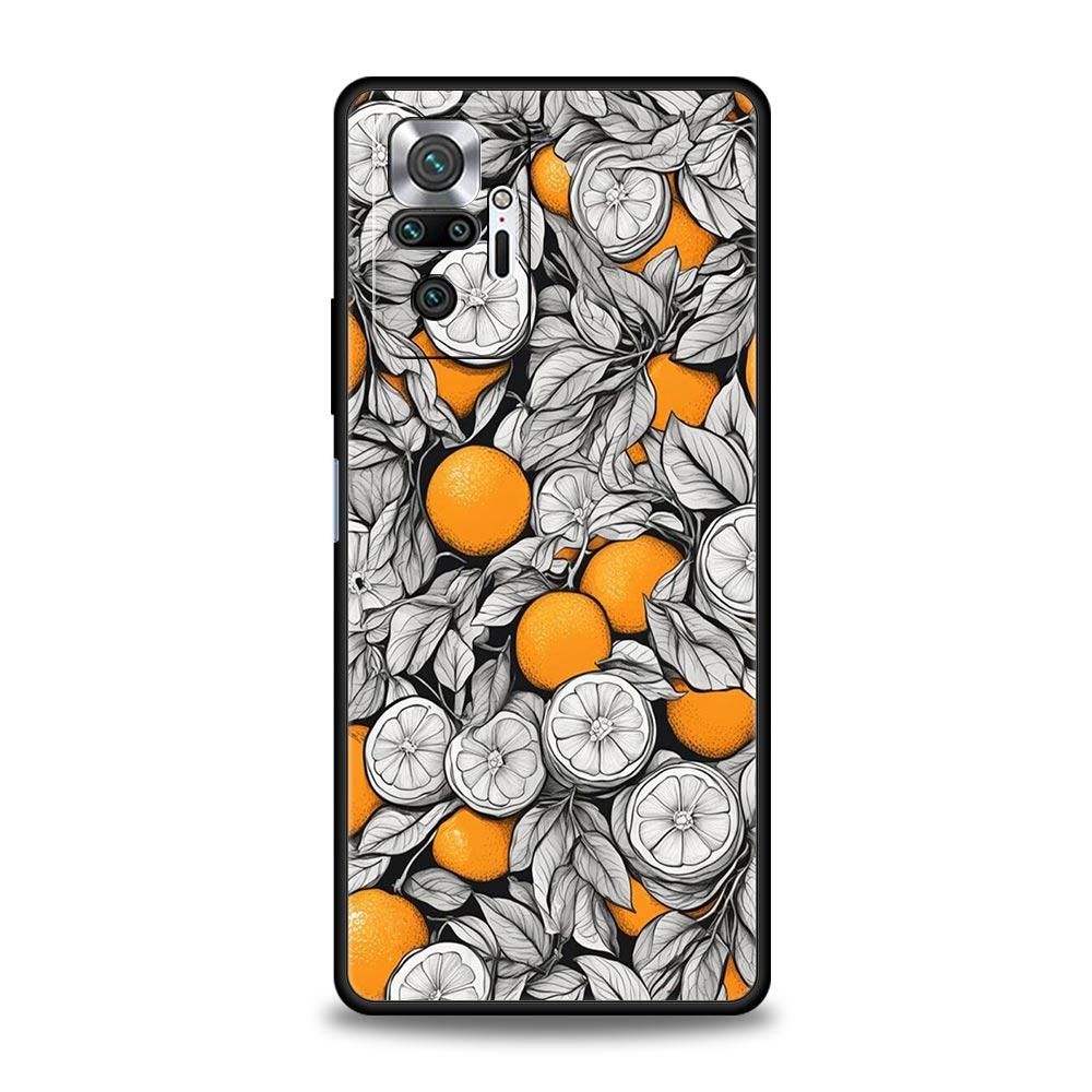 Летний чехол для телефона с принтом лимона и свежих фруктов для Redmi 14C 10C Note 15 14 13 12 10 11 K40 Pro Plus Ударопрочный мягкий ТПУ корпус