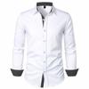 Men's Shirts New Slim Business Men's Polka Dot Colour Blocking Casual Long-sleeved Shirt