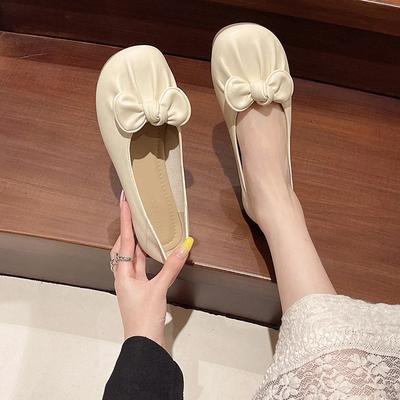 Тонкая подошва складные балетки женские дорожные туфли для гостиниц на широкую ногу женские мокасины с бабочкой женская ортопедическая обувь