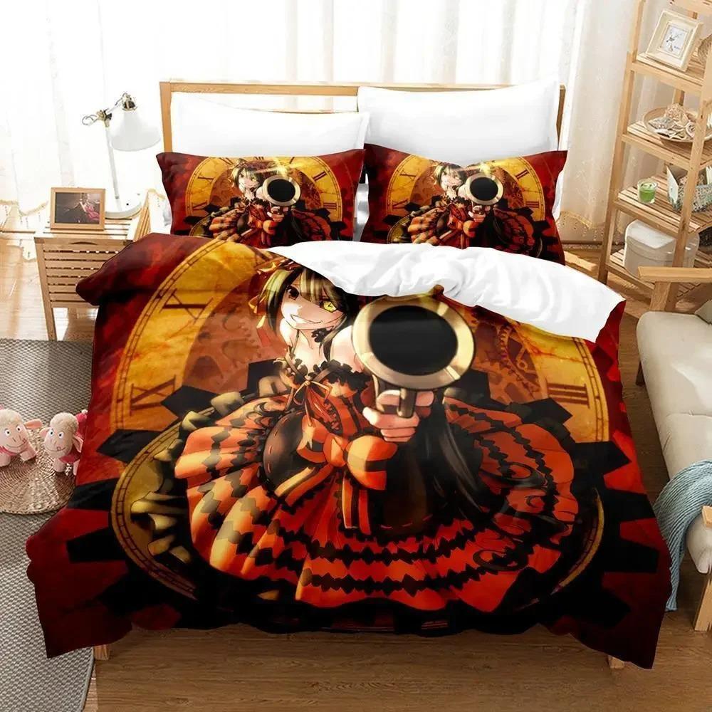 Новый комплект постельного белья Date A Live Tokisaki Kurumi Single Twin Full Queen King Size Bed Set Aldult Kid Bedroom Duvet cover Sets Anime