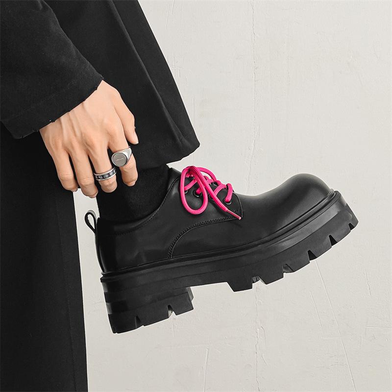 Большие кожаные туфли мужские ins модные британские ботинки Martin на платформе нишевый дизайн высококачественные туфли Дерби 6115-J