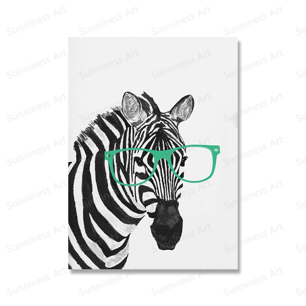 Сафари детеныши животных лев зебра в очках постеры холст картина детская настенная живопись печать детская комната фотографии скандинавский детский декор