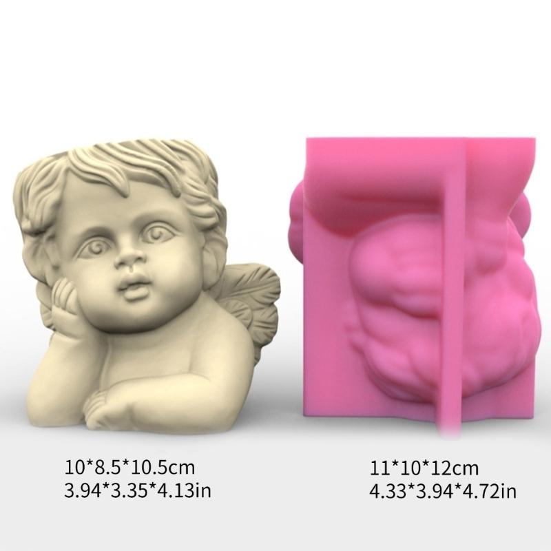 Cute Angel Silicone Mold Succulent Flower Silicone Mold for Crafts Unique Succulent Candle Holders