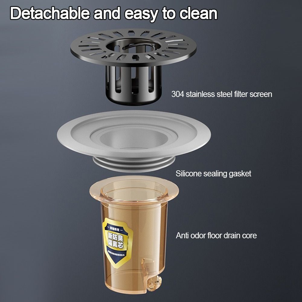 Insect Proof Removable Seal Stopper Stainless Steel Basin Drain Filter Water Drain Supplies
