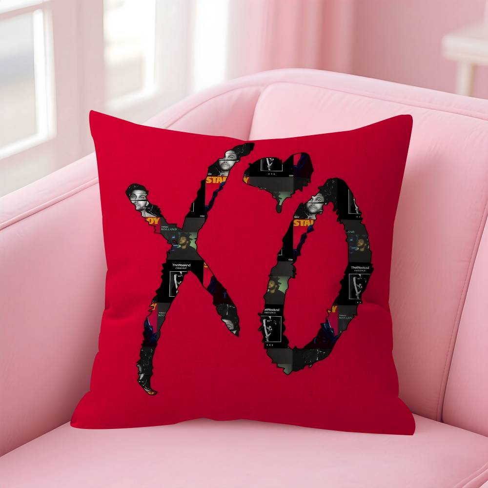 Rapper The Wweeknd X O album Pillow Covers Cartoon Sofa Decorative Home Doublesided Printing Short Plush Cute Cushion Cover