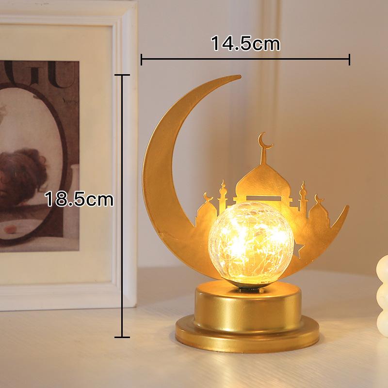 Eid Ramadan Moon Led Lamp Decoration for Home Metal Ramadan Kareem Light Decoration Mubarak Muslim