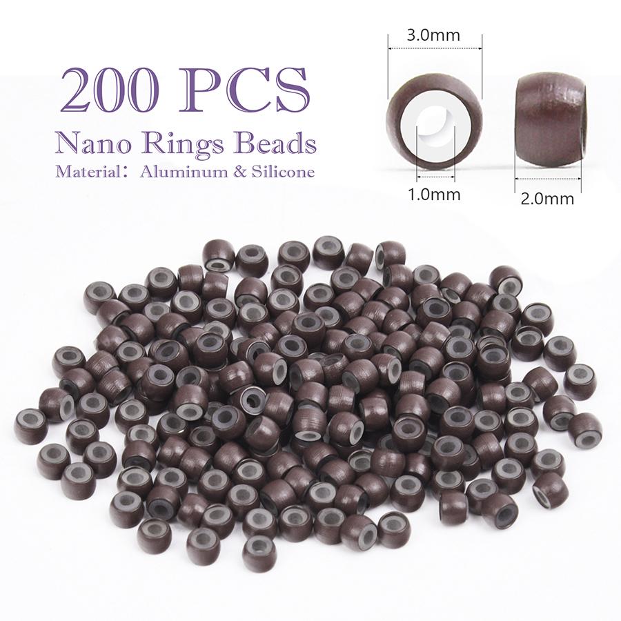 1 упаковка, набор для наращивания волос, 200 шт., нано-звенья/бусины, красные плоскогубцы для наращивания волос с изогнутым носом, микро-крючок, игольчатый нитевдеватель