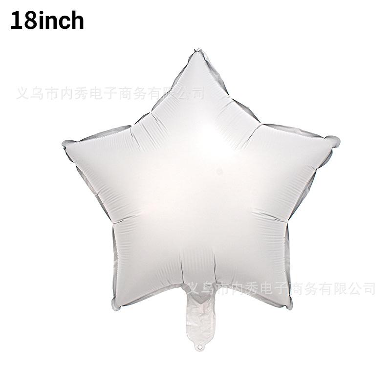 18-Inch Light Version Of Pentagram Aluminum Film Balloon Solid Color Star Balloon Aluminum Foil Birthday Party Decoration Arrangement