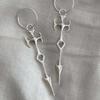 Gothpunk Silver Thorn Hollow Spiked Earrings Couple Men's and Women's Ear Buckles