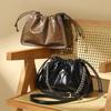 Лучшая кожаная сумка Crossbody Bucket Bag Drawstring Cloud Single-shoulder Crossbody Bag