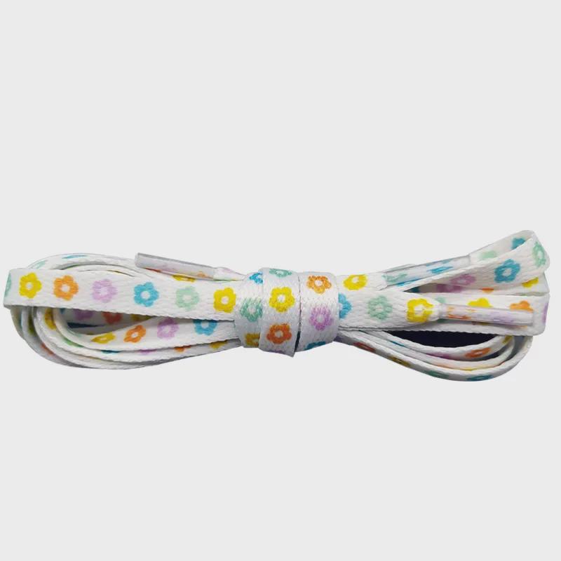 Пятицветные двухсторонние шнурки с цветочным узором своими руками для взрослых и детей