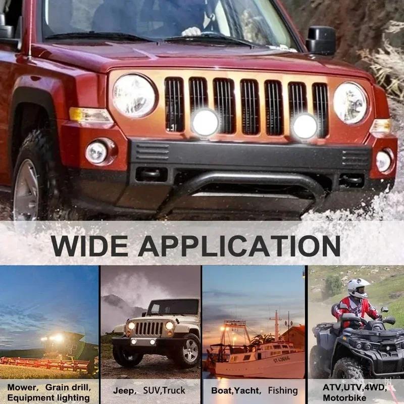 Motorcycle Headlights Round Angel Eye Additional Motorcycle Led Lights Spotlights Auxiliary Fog Lights Motorcycle Accessories