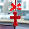 Exquisite Design Car Rearview Mirror Pendant Sparkling Crystal Rhinestone Cross  Vehicle Interior