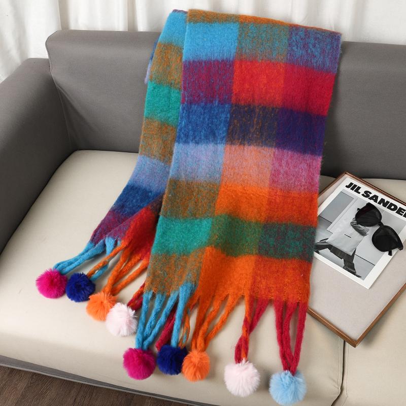 Luxury  Cashmere Womens Scarf Winter Thick Warm Solid Wraps Female Pashmina Long Tassel Female Bufandas Thick Blanket