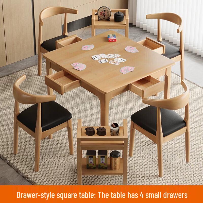 Mengzhang Solid Wood Square Mahjong & Card Table
