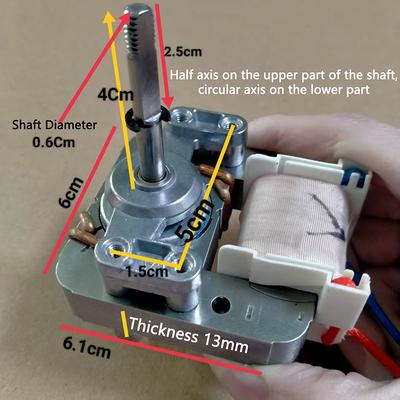 Двигатель вентилятора аэрофритюрницы с длинным валом 4,4 см, универсальный двигатель 220 В с экранированным полюсом, асинхронный двигатель, аксессуары для аэрофритюрницы