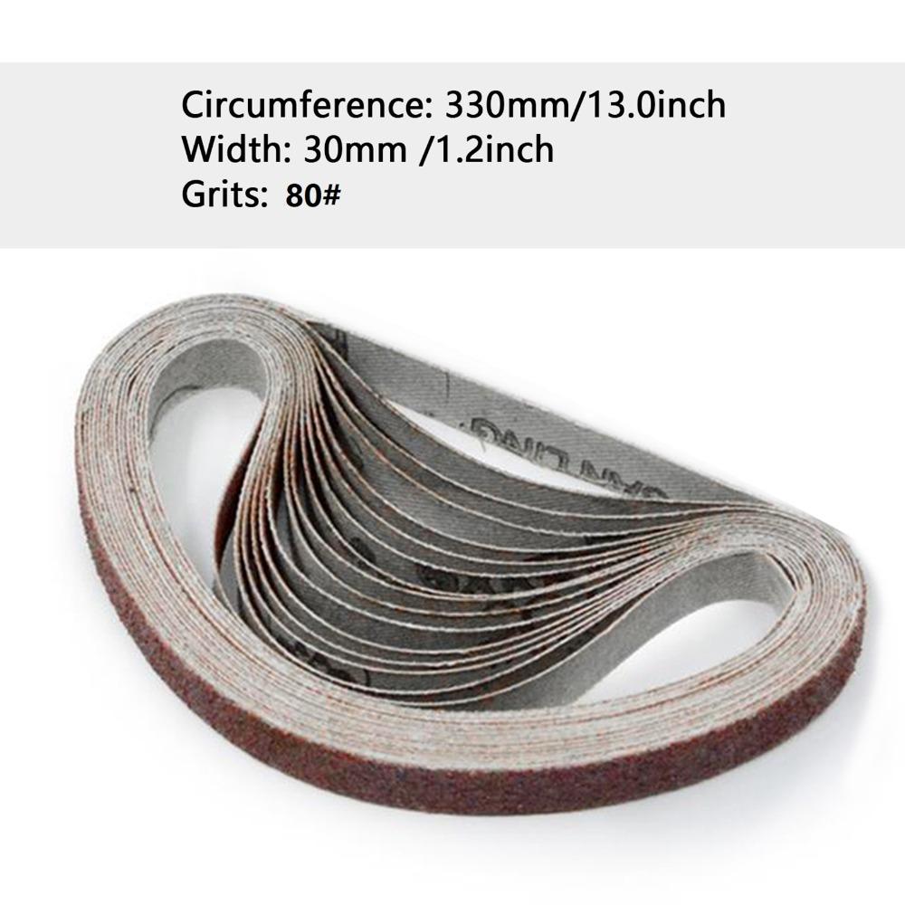 10pcs Alumina Abrasive Sanding Belts Belt Sander Sandpaper Cutting Machine