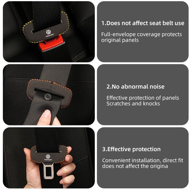 hijk1 Car Seat Belt Buckle Protector Safety Belt Anti-scratch Cover For Volkswagen VW Golf 4 6 GTI Tiguan Passat B5 B6 B7 CC Jetta MK5