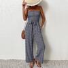 Women's Fashion Floral Jumpsuit Sexy Strapless Jumpsuit