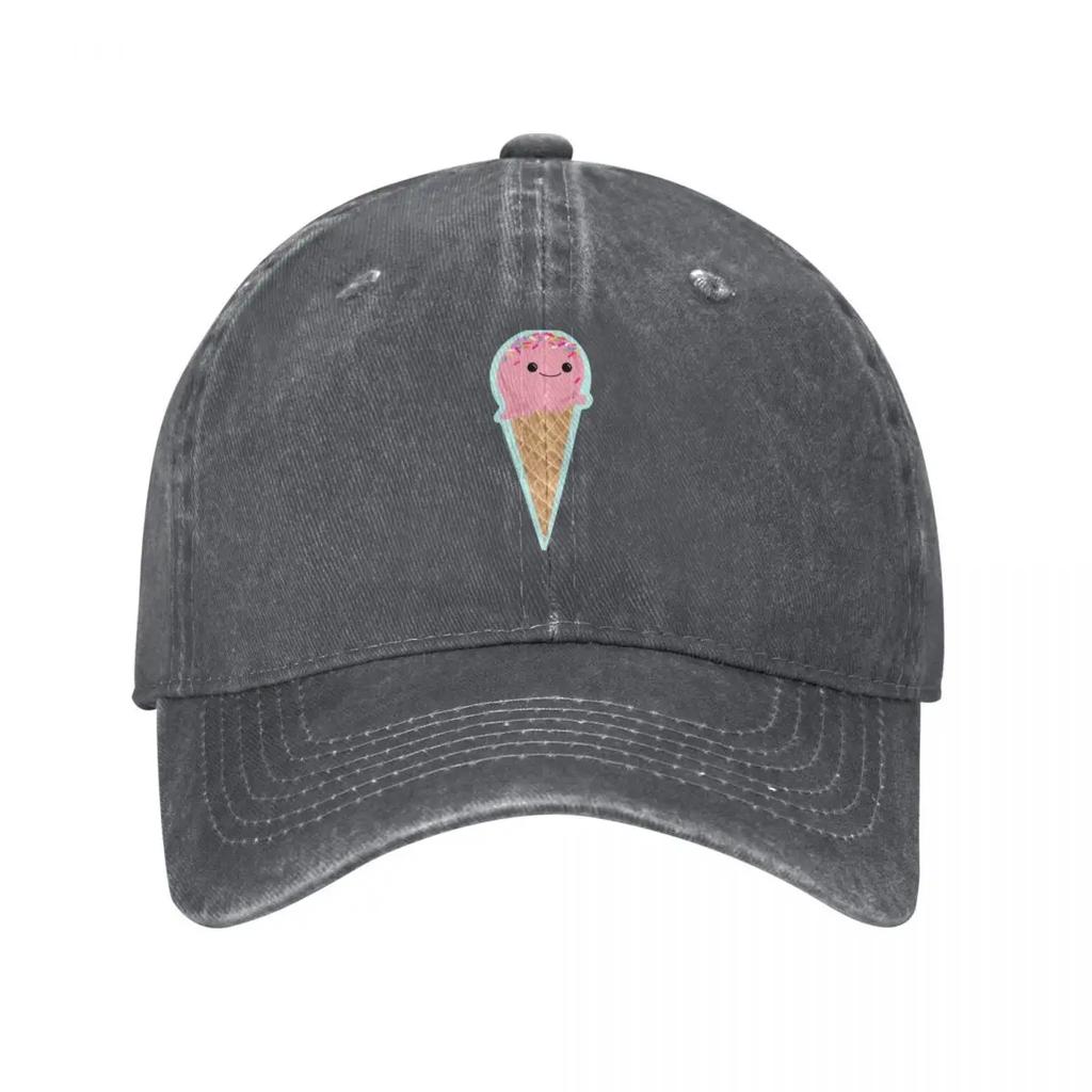 Cute ice cream cone Baseball Cap luxury Women cap tactical cap Golf Hat Unisex Sunscreen Unisexs Caps Womens