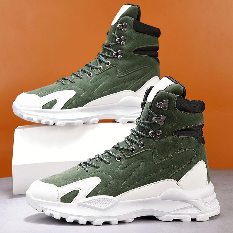 Men's Boots 2025 New High Top Casual Sneakers Comfortable Platform Lace Up Trainers Outdoor Hiking Travel Shoes Tenis Masculino