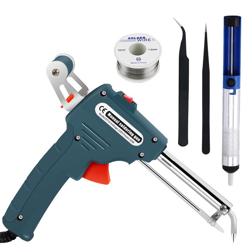 60W Handheld External Heat Internal Heat Soldering Gun Soldering Iron Set Manual Tin Feed Soldering Iron Soldering Iron Gun Sold