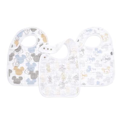 Aden anais Слюнявчик на кнопках Disney Марлевый Детский Японский продукт aden anais слюнявчики 3 штуки муслин 32 х 24 см Эйден и Анаис Слюнявчик Детский Новорожденный Микки Минни