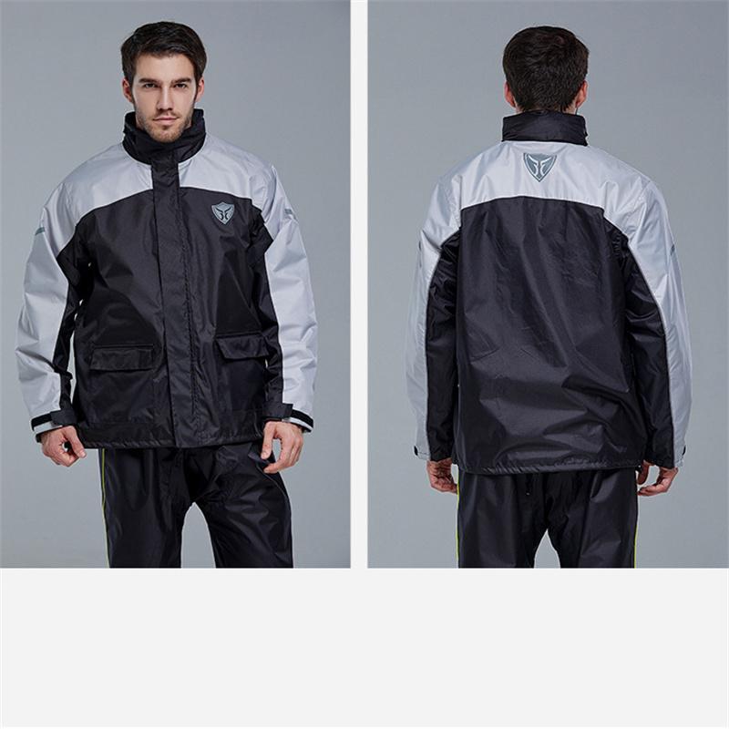 Motorcycle Men's Rain Suit High Visibility Reflective Work Rain Jacket Pants for All Sport Farm Fishing Motorcycle
