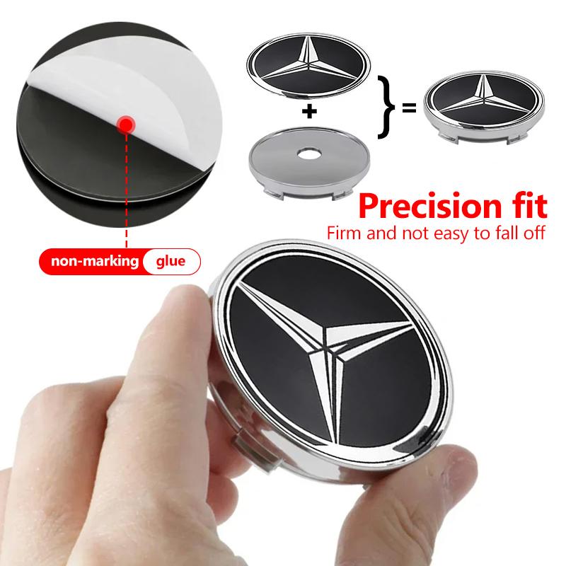 AABIA1 For Benz Car Logo Wheel hub Center Cap Badge covers sticker Decals Styling Accessories AMG Exclusive A C E R V Class CLA CLS