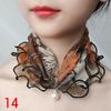 Women Jewelry Accessory Headscarf Pearl Headband Gold Thread Stretch Lace Scarf Necklace