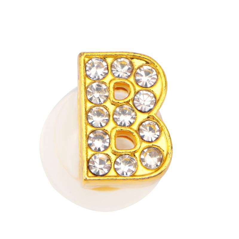 Новые золотые буквы алфавита, шармы для обуви, металлическая кнопка, стразы, корона, украшения для обуви, аксессуары для садовой обуви для женщин, мужчин, 1 шт.