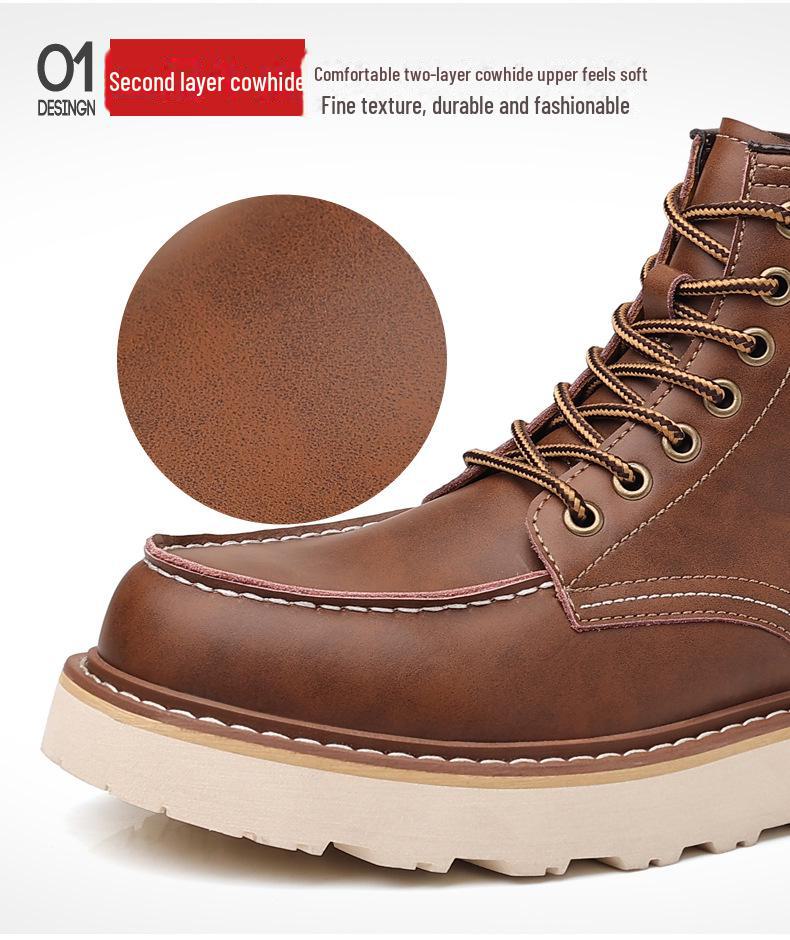 Мужские высокие ботинки Martin из натуральной кожи 2024 года — зимние ретро-мотоциклетные и рабочие ботинки