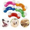 Chewer Tough Wobbling Bone Shape Interactive Pet Rubber Bite Dog Chew Toys Teeth Cleaning Toy