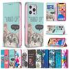 Wallet Colorful Animal And Plum Design Leather Case For Iphone 14 Pro Max 13 Mini 12 11 Se 2022 2020 X Xr Xs Max 8 Plus 7 Plus