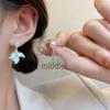 Korean Sweet Petal Earrings for Women - Fresh, Elegant, Versatile Pearl & Flower Design