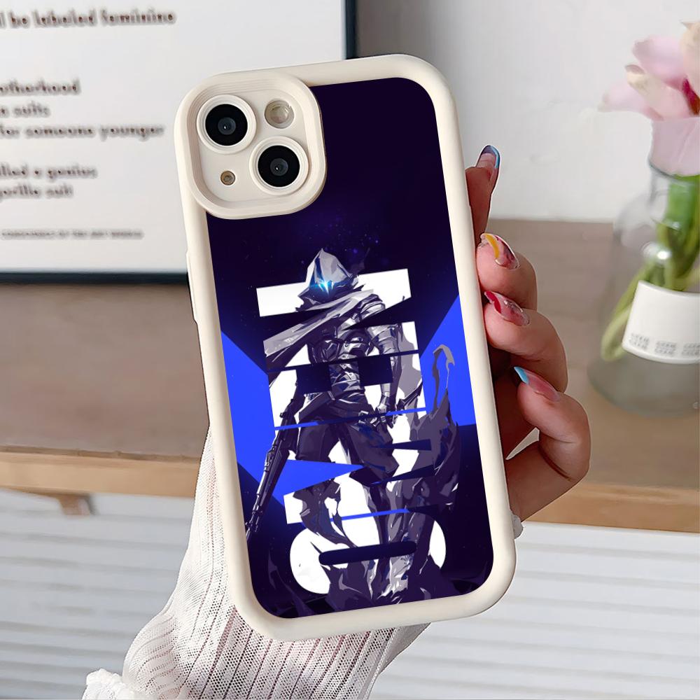 Valo Omen Phone Case for iPhone 17 16 15 14 13 12 11 Air Pro Max Plus White Soft TPU Shockproof Cover