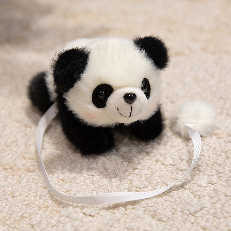 Magnetic Shoulder Plush Toy Panda Raccoon Stuffed Animal Zoo Souvenir Kids Gift Standable Shoulder Magnet Doll