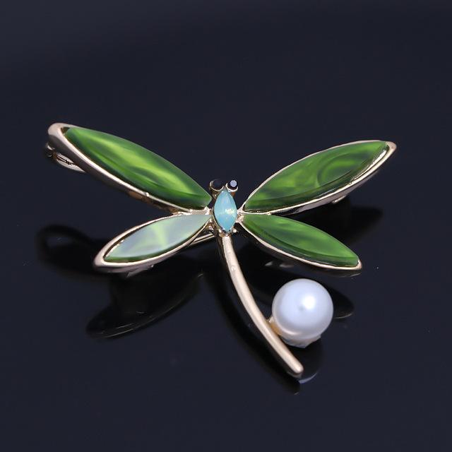 Fashion Dragonfly Crystal Brooch Women Shirt Suit Rhinestone Insect Animal Pins Brooches Party Gift