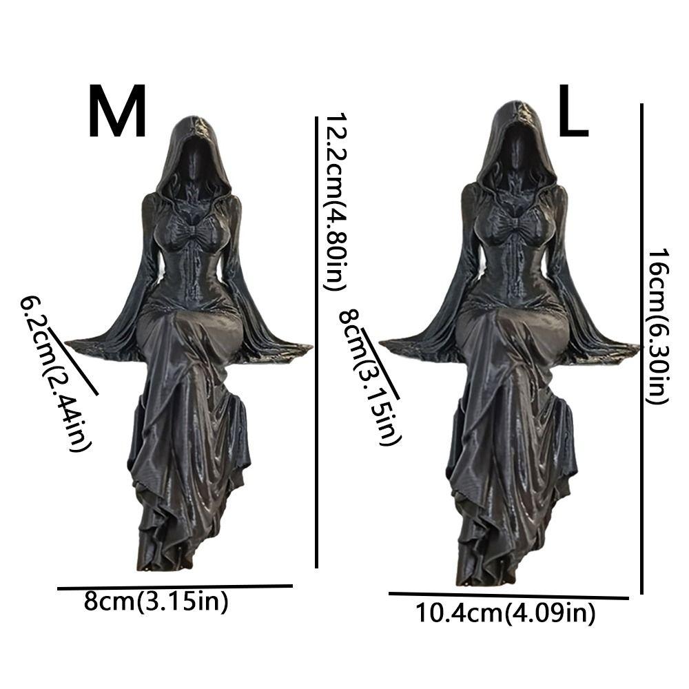 3D Printed Sitting Pose Lady Sculpture Handmade Female Tabletop Ornament Bookshelf Decor