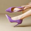 High Heels Women's Thin Heels Early Spring New Purple Queen Pointed Niche Temperament Socialite Shoes