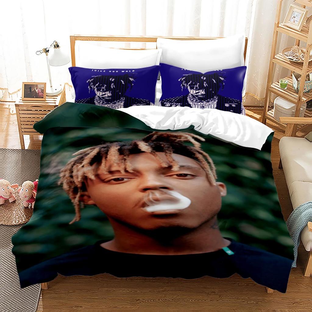 Новый Комплект Постельного Белья Juice Wrld Односпальный Полуторный Двуспальный Кинг-сайз Звезды Juice Wrld Комплект Постельного Белья Взрослый Детский Спальня Комплекты Пододеяльников 3D 018