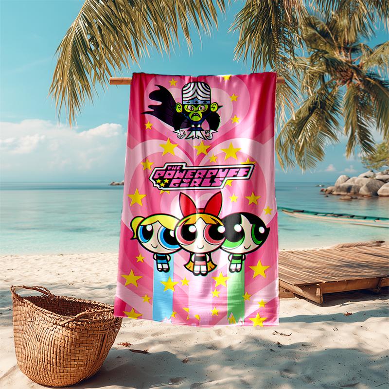 Beach Towel with The Powerpuff Girls2 Pattern - soft,absorbent,machine washable Lightweight&Modern,swimming,Travel Essentials