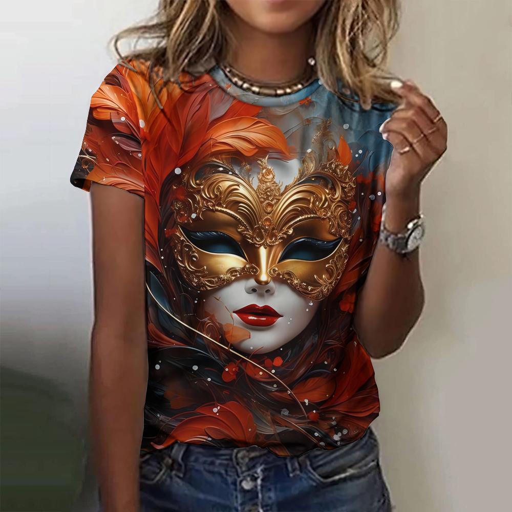 Women Party 3d Carnival Printed Top For Woman Gothic Graphic Clothes Winter Holiday Summer Casual