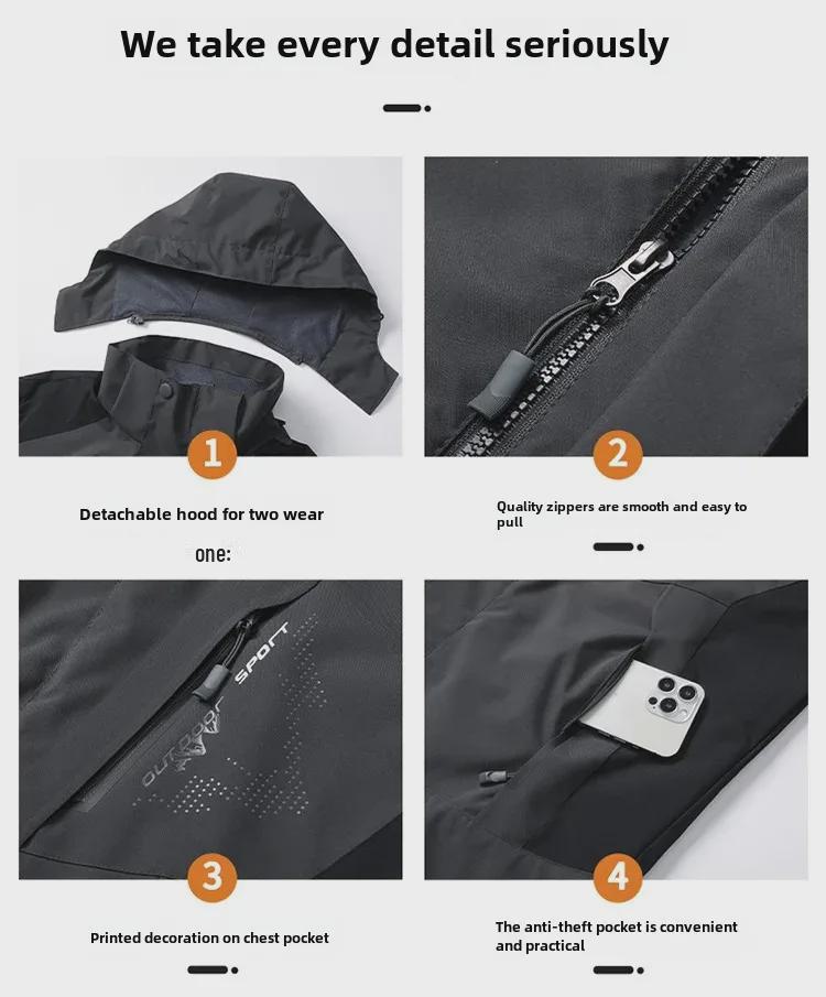 2024 Унисекс ветрозащитный водонепроницаемый 3-в-1 зимний комплект курток для пар - теплое снаряжение для альпинизма