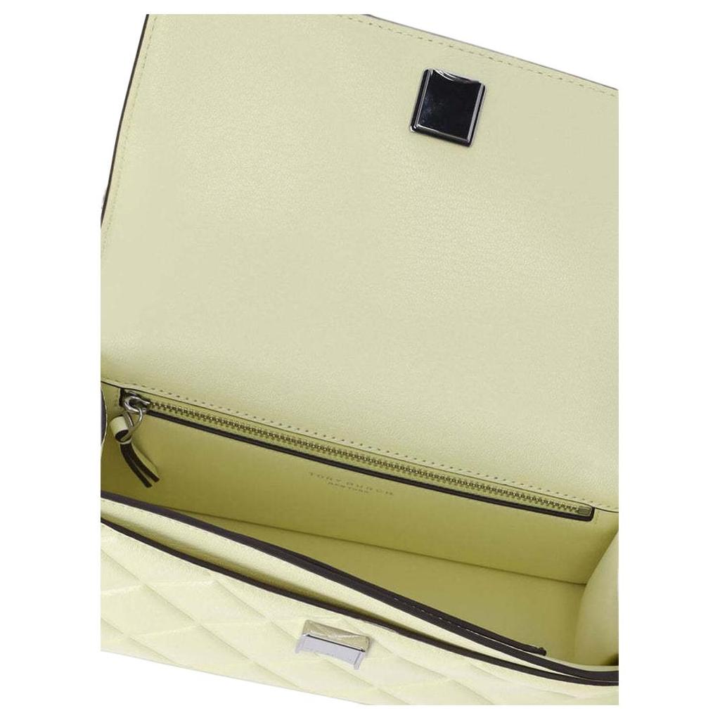 Tory Burch Fleming Classic Embossed Goat Leather Shoulder Bag Women Shoulder Bag Yellow 164800-700