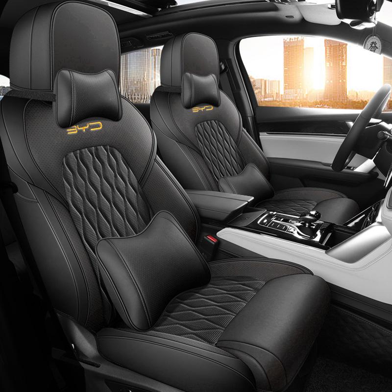 BYD Tang Car Seat Cushion: Perforated Leather, Fits 5/6/7-Seat Models, All-Season Use