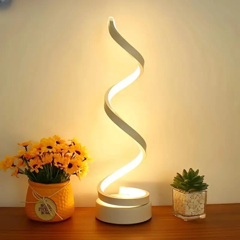 USB Plug-in Spiral Desk Lamp Atmosphere Light, Modern Minimalist Night Light