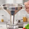 Stainless Steel Funnels Wide Mouth Oil Flask Funnel with Detachable Filter Orange Juice Metal Funnel Portable Bar Kitchen Tools