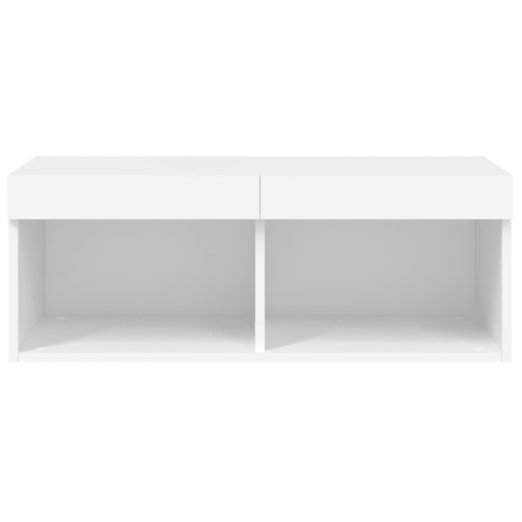 TV Cabinet with LED Lights White 80 x 30 x 30 cm
