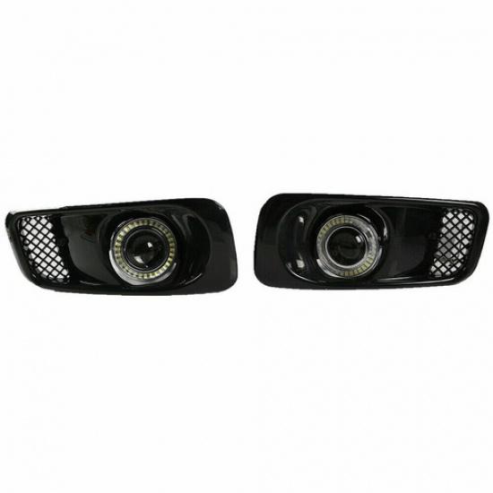 Для Honda Civic 1999-2000 Прозрачные линзы Светодиодные фары-проекторы с кольцами-галогенами Противотуманные фары Лампы ДХО